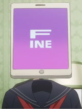 Smartphone-Headed High School Girl